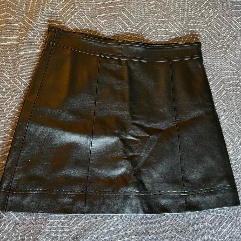 Black leather skirt - j crew
